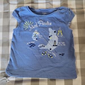 Gymboree Blue Short Sleeve Tee with Nature-Inspired Design